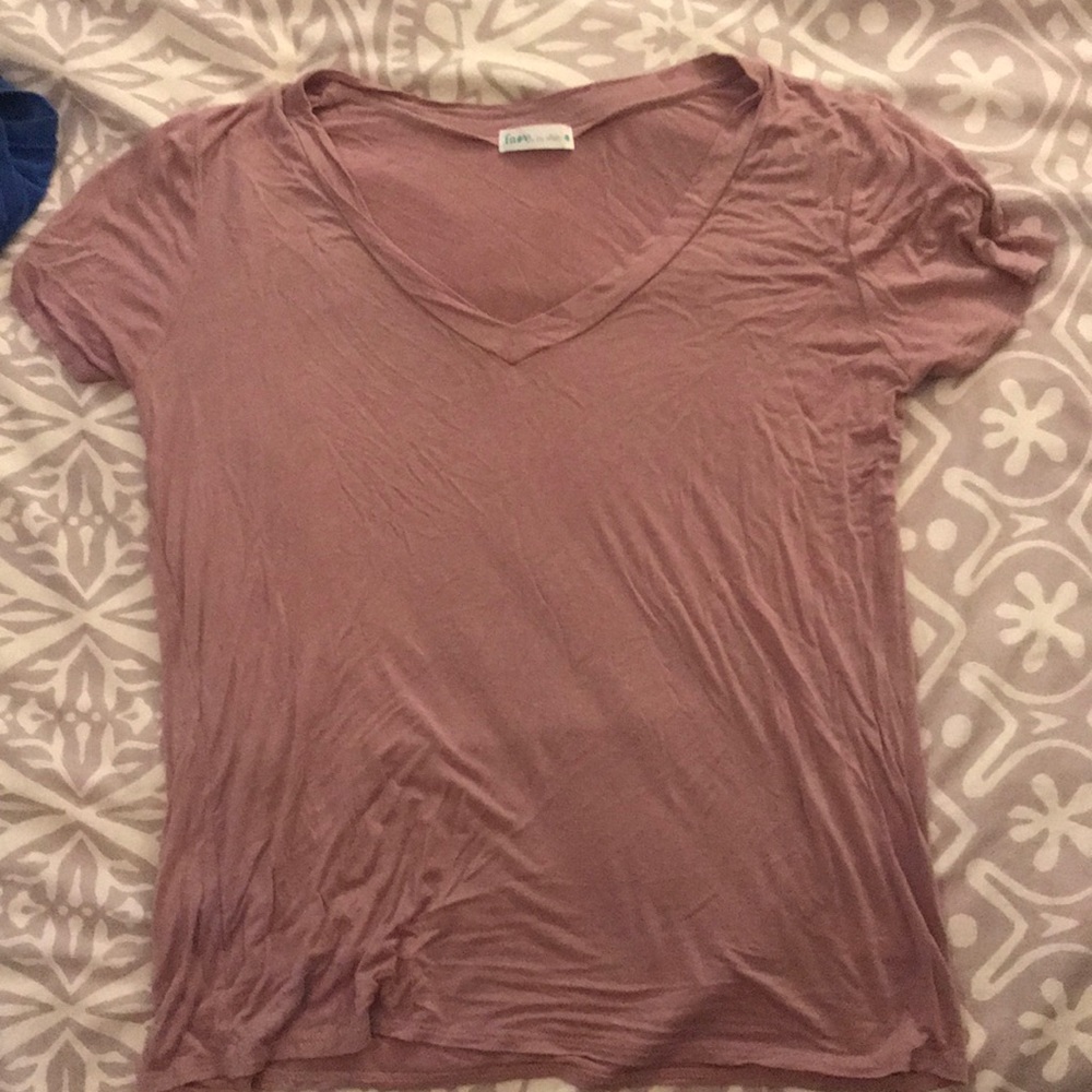 Dark pink v neck